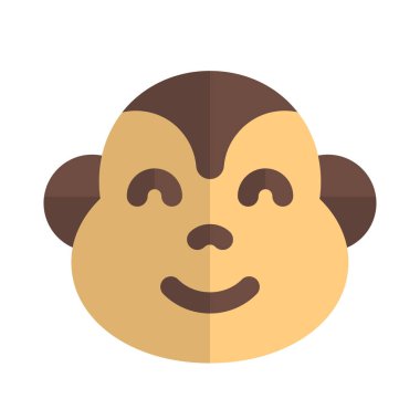 Mutlu gülümseyen maymun yüzü, gözleri kapalı emoji.