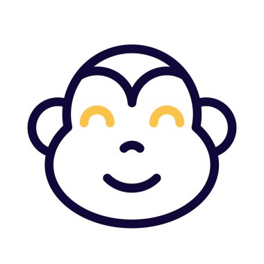Mutlu gülümseyen maymun yüzü, gözleri kapalı emoji.