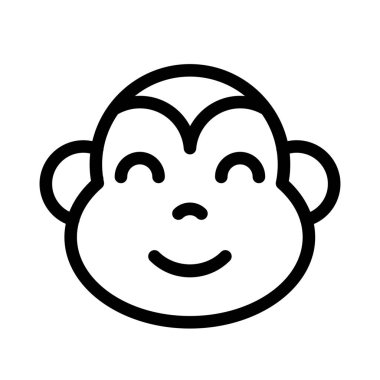 Mutlu gülümseyen maymun yüzü, gözleri kapalı emoji.
