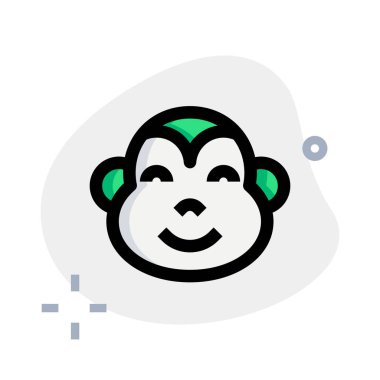 Mutlu gülümseyen maymun yüzü, gözleri kapalı emoji.