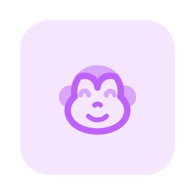 Mutlu gülümseyen maymun yüzü, gözleri kapalı emoji.