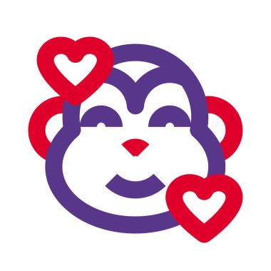 Gülen maymun ve kalp yüz ifadeleri etrafında dönüyor.