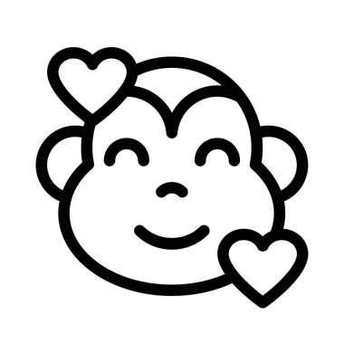 Gülen maymun ve kalp yüz ifadeleri etrafında dönüyor.