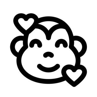 Gülen maymun ve kalp yüz ifadeleri etrafında dönüyor.