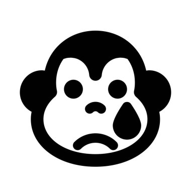Akan gözyaşlarıyla üzgün maymun emojisi