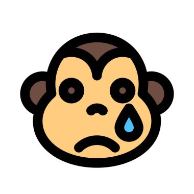 Akan gözyaşlarıyla üzgün maymun emojisi