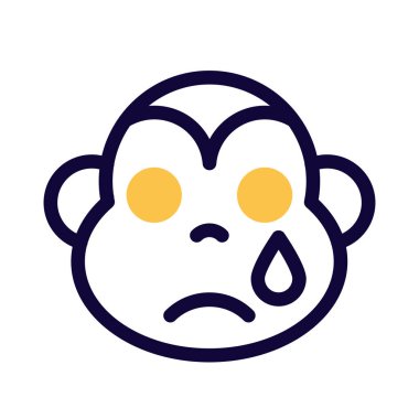Akan gözyaşlarıyla üzgün maymun emojisi