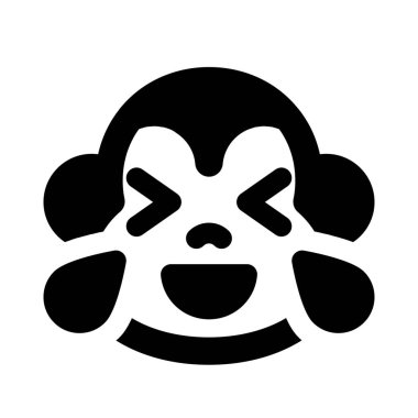 Maymun sevinç gözyaşlarıyla kahkaha atıyor.