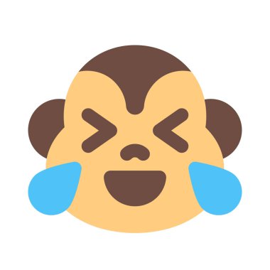 Maymun sevinç gözyaşlarıyla kahkaha atıyor.