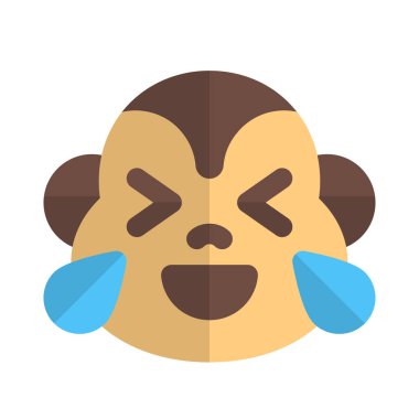 Maymun sevinç gözyaşlarıyla kahkaha atıyor.