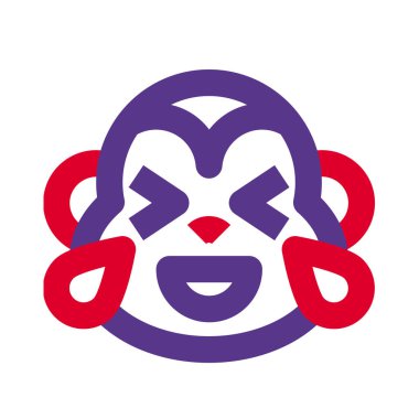 Maymun sevinç gözyaşlarıyla kahkaha atıyor.