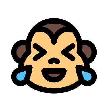 Maymun sevinç gözyaşlarıyla kahkaha atıyor.