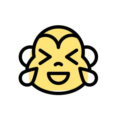 Maymun sevinç gözyaşlarıyla kahkaha atıyor.