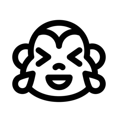 Maymun sevinç gözyaşlarıyla kahkaha atıyor.