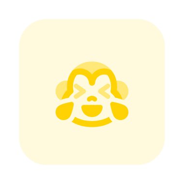 Maymun sevinç gözyaşlarıyla kahkaha atıyor.