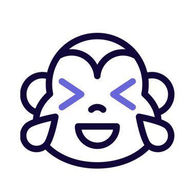 Maymun sevinç gözyaşlarıyla kahkaha atıyor.