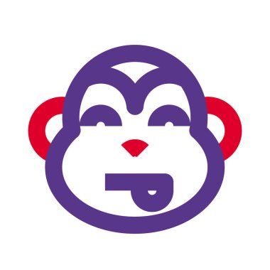 Maymun dili şakalaşması ve gülen emoji karakteri.