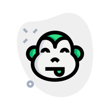 Maymun dili şakalaşması ve gülen emoji karakteri.