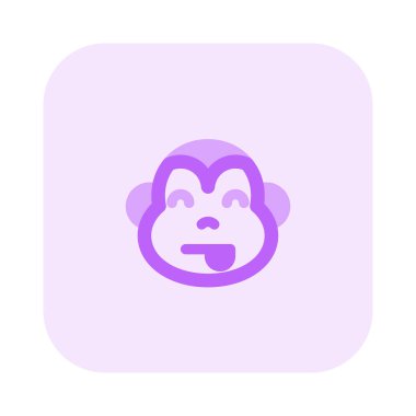 Maymun dili şakalaşması ve gülen emoji karakteri.