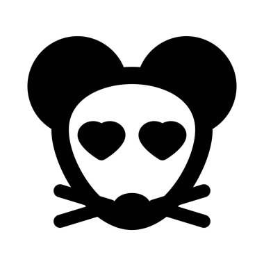 Kalbi olan mutlu romantik fare emojisi