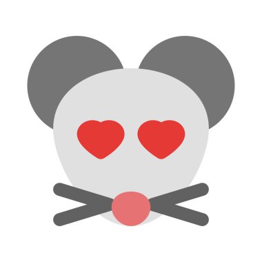 Kalbi olan mutlu romantik fare emojisi