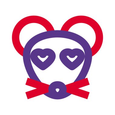 Kalbi olan mutlu romantik fare emojisi