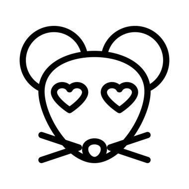 Kalbi olan mutlu romantik fare emojisi