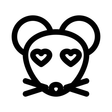 Kalbi olan mutlu romantik fare emojisi