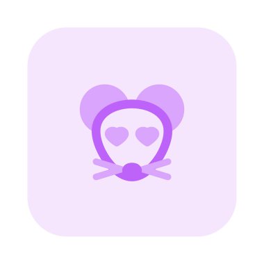 Kalbi olan mutlu romantik fare emojisi