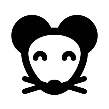 Yüzünde bıyıkla gülümseyen fare ifadesi