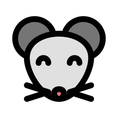 Yüzünde bıyıkla gülümseyen fare ifadesi