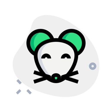 Yüzünde bıyıkla gülümseyen fare ifadesi