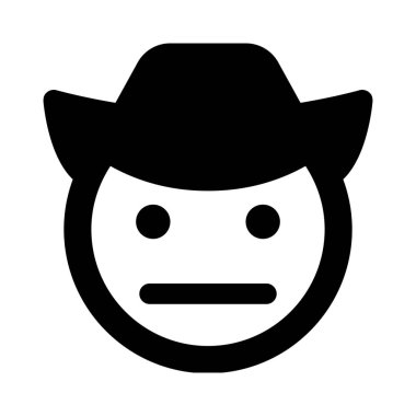 Şapkalı kovboy netural yüz ifadesi