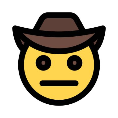 Şapkalı kovboy netural yüz ifadesi