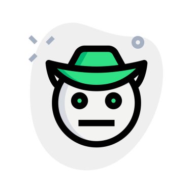 Şapkalı kovboy netural yüz ifadesi