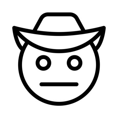 Şapkalı kovboy netural yüz ifadesi