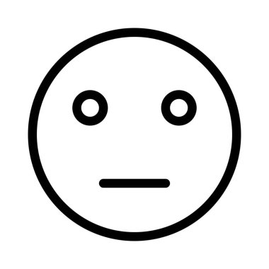 Düz ağızlı tarafsız yüz ifadesi.