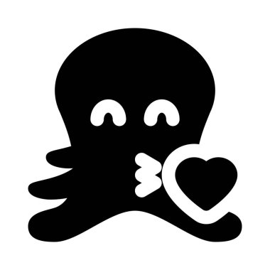 ahtapot ve birden fazla bacağı var emoji kalp ile öpücük üfleme