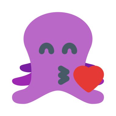 ahtapot ve birden fazla bacağı var emoji kalp ile öpücük üfleme