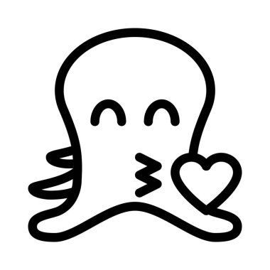 ahtapot ve birden fazla bacağı var emoji kalp ile öpücük üfleme