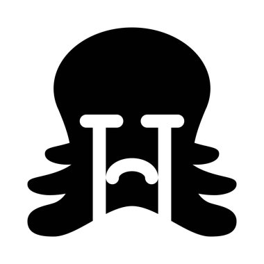 ahtapot ağlayan resimsel tasvir ağır gözyaşlarıyla