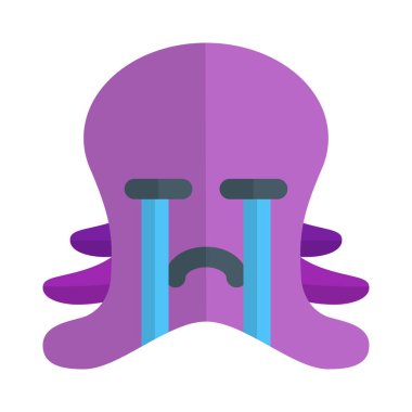 ahtapot ağlayan resimsel tasvir ağır gözyaşlarıyla