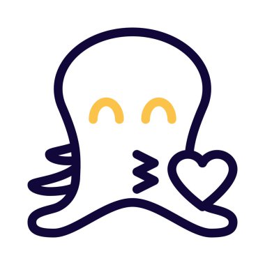 ahtapot ve birden fazla bacağı var emoji kalp ile öpücük üfleme