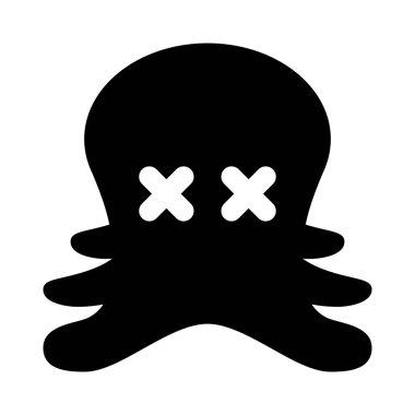 Ağzı olmayan ahtapot. Birden fazla bacağı ve gözleri şaşı.