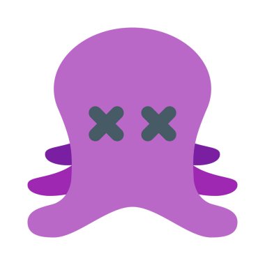 Ağzı olmayan ahtapot. Birden fazla bacağı ve gözleri şaşı.