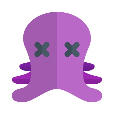 Ağzı olmayan ahtapot. Birden fazla bacağı ve gözleri şaşı.