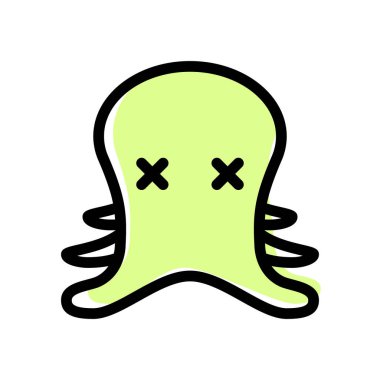 Ağzı olmayan ahtapot. Birden fazla bacağı ve gözleri şaşı.