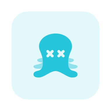 Ağzı olmayan ahtapot. Birden fazla bacağı ve gözleri şaşı.