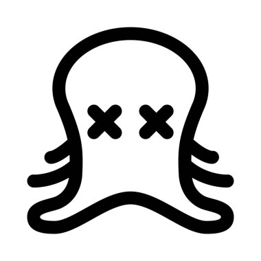 Ağzı olmayan ahtapot. Birden fazla bacağı ve gözleri şaşı.