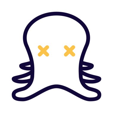 Ağzı olmayan ahtapot. Birden fazla bacağı ve gözleri şaşı.